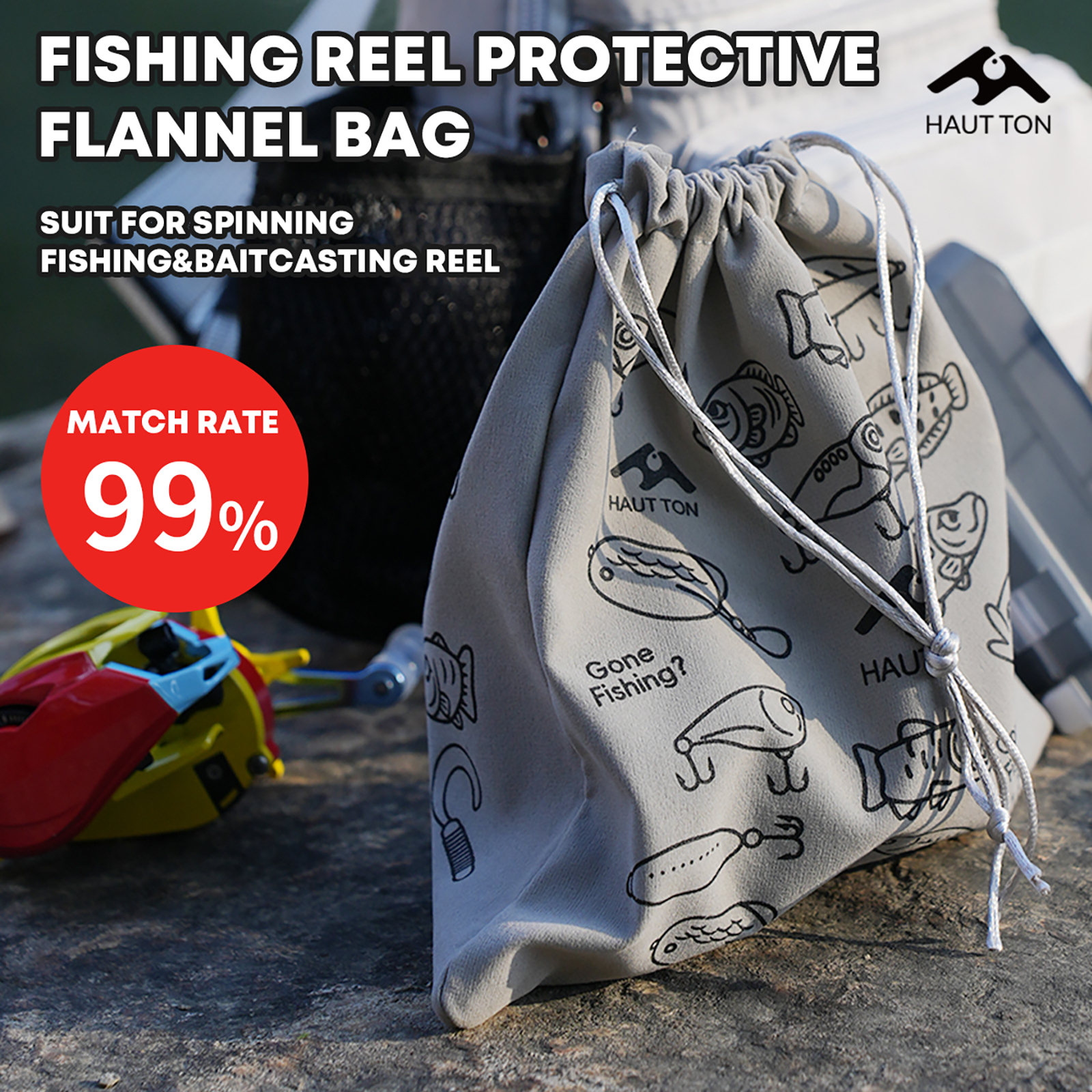 Fish Finder Case - HAUT TON Fishing Reel Protective Storage
