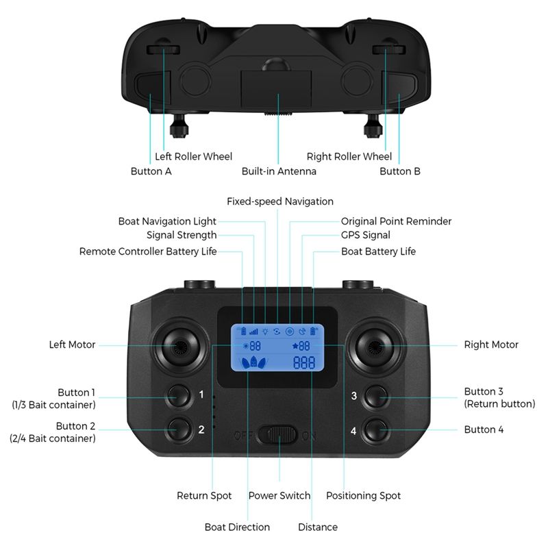 ABKQ-Fishing Bait Boat Remote  - Fishing Gps recensione e prezzo