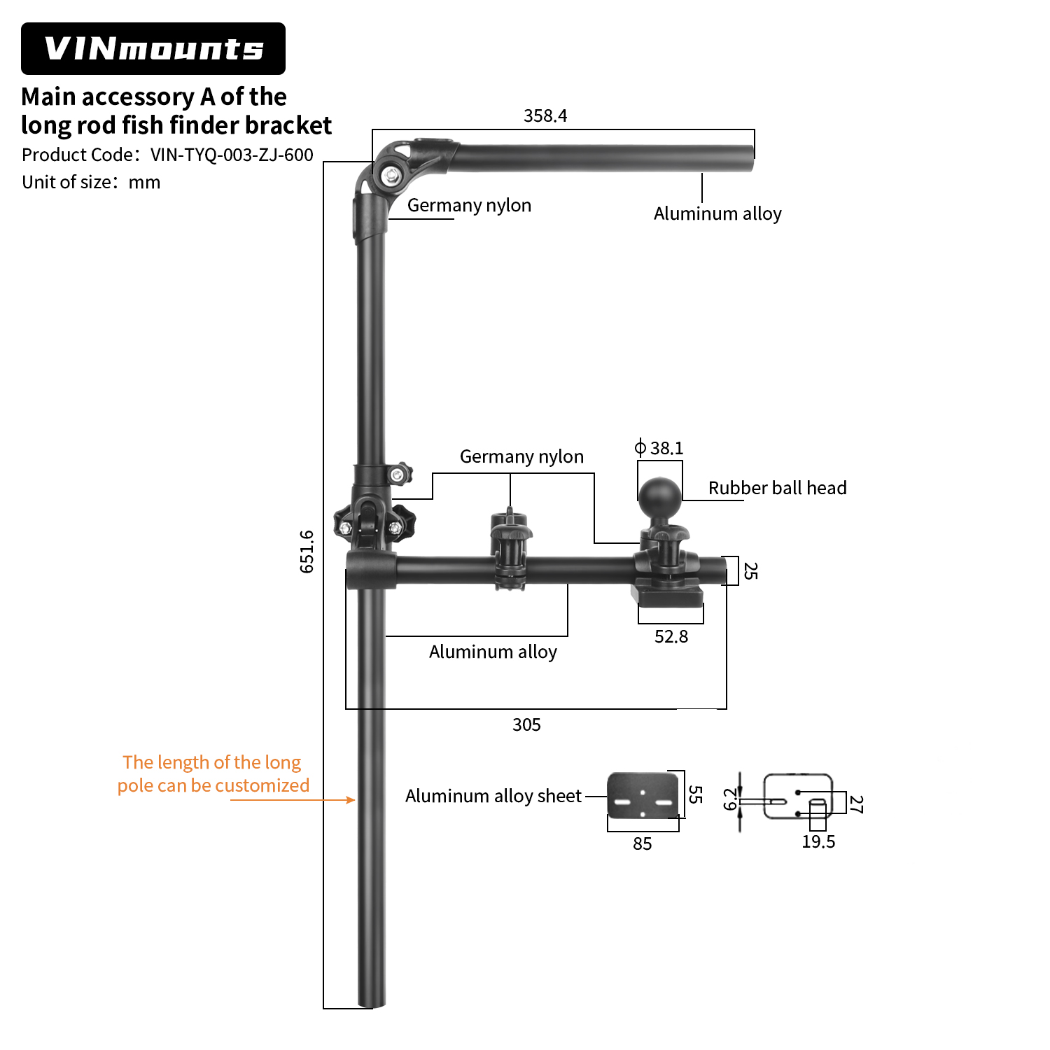 VIN Mounts Universal Sonar Fis - Fish Finder Mount recensione e prezzo